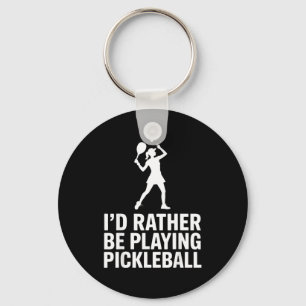 A pickleball player's mantra key ring
