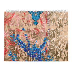 a picture of a blue and beige scarf calendar