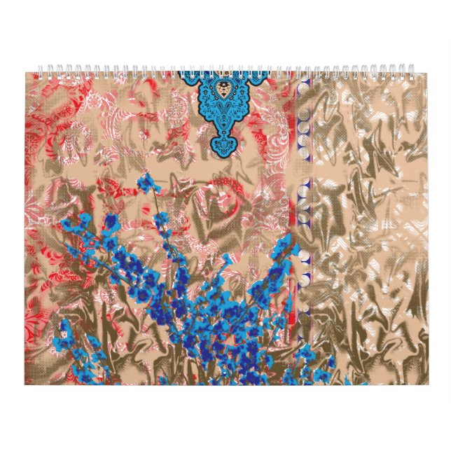 a picture of a blue and beige scarf calendar (Cover)
