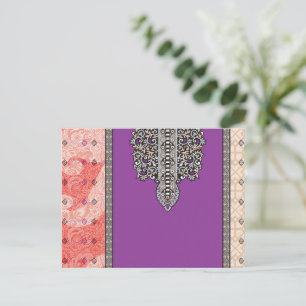 a picture of a scarf with a design on it postcard