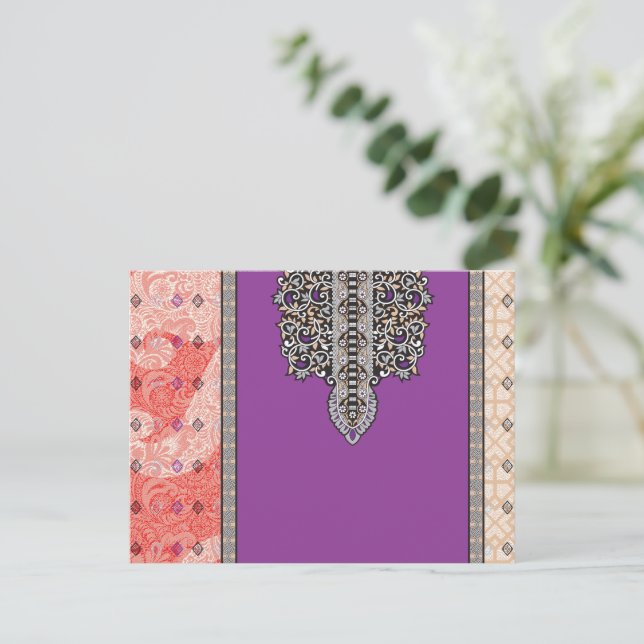 a picture of a scarf with a design on it postcard (Standing Front)