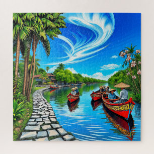 A picturesque riverside jigsaw puzzle