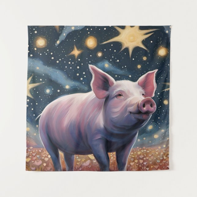 A Pig in The Starry Night Tapestry (Front)