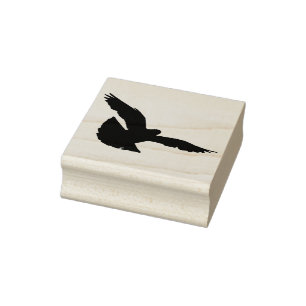 A pigeon in flight rubber stamp