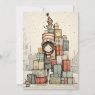 A Pile Of Christmas Gifts Holiday Card