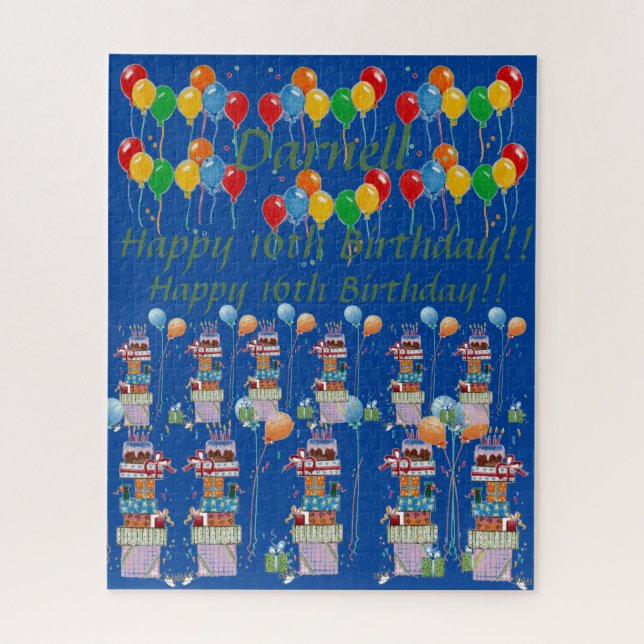 A Pile of Presents and Many Colourful  Balloons   Jigsaw Puzzle (Vertical)