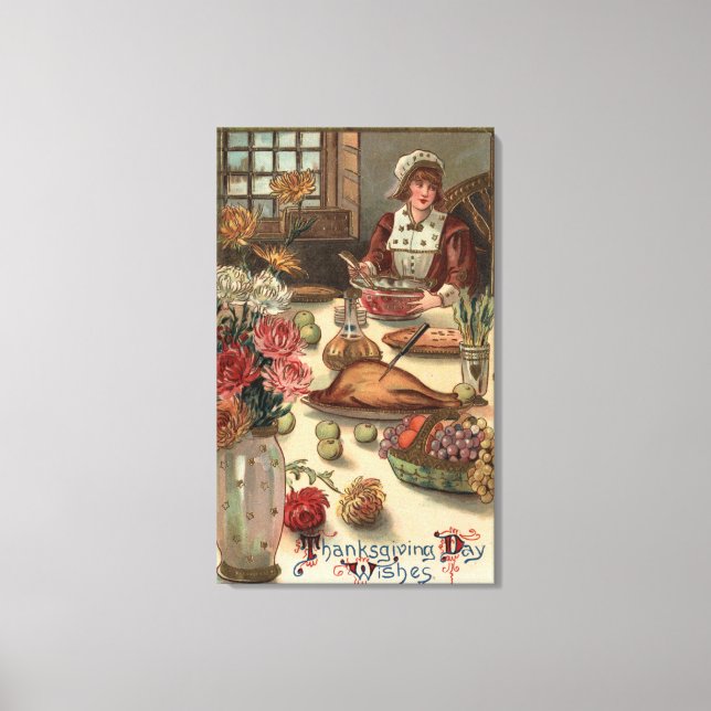 A Pilgrim Woman's Table Canvas Print (Front)