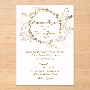 A Pinch of Pink Acrylic Wedd. Invitation