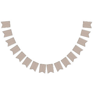 a pink and brown pattern on a white background bunting