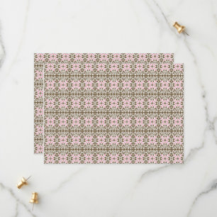a pink and brown pattern on a white background save the date