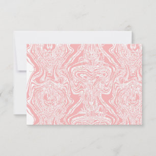 a pink and white abstract design on a white backgr thank you card