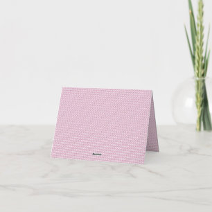 a pink and white background with wavy lines thank you card