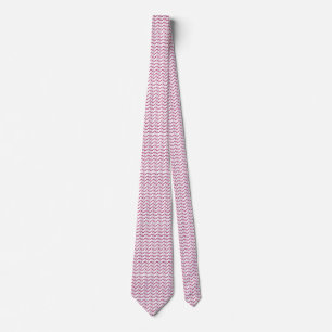 a pink and white background with wavy lines tie