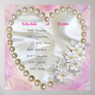 A Pink and White Marble Finish with Brushed Gold  Poster