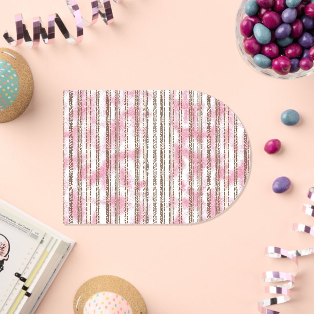 a pink and white striped background acrylic invitations (Insitu (Celebration))