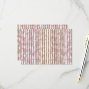 a pink and white striped background RSVP card