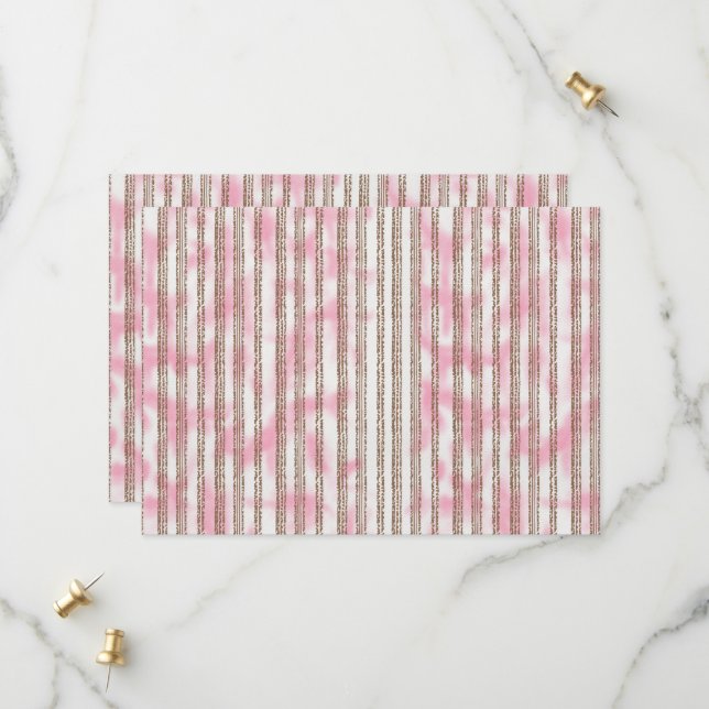 a pink and white striped background save the date (Front/Back In Situ)