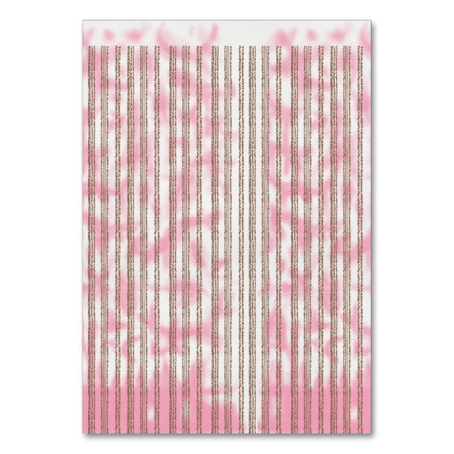 a pink and white striped background table number (Front)