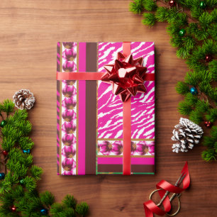a pink and white wallpaper with a cross on it wrapping paper