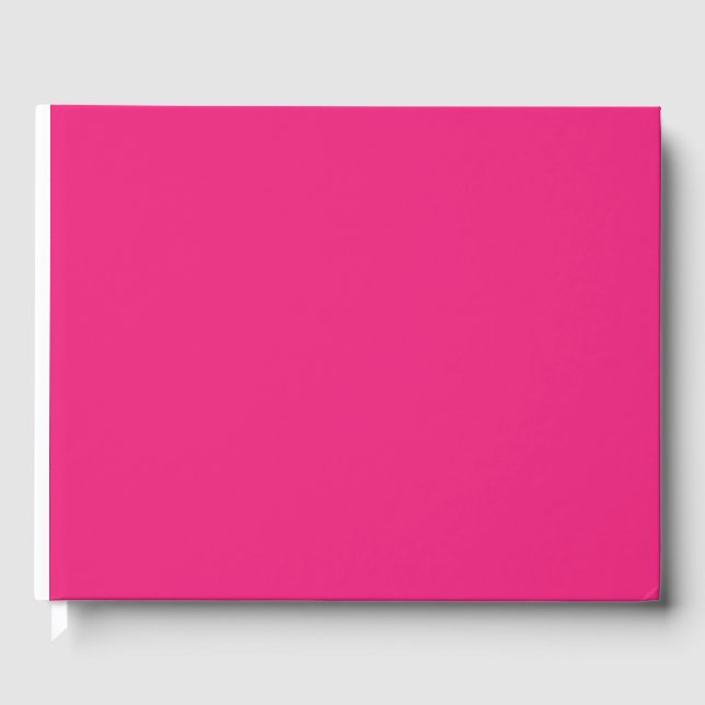 a pink background with a black guest book (Front)