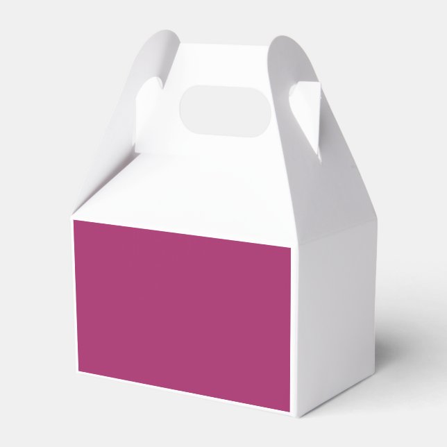 a pink background with a white favour box (Front Side)
