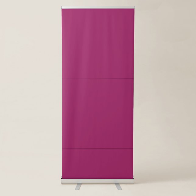 a pink background with a white retractable banner (Front)