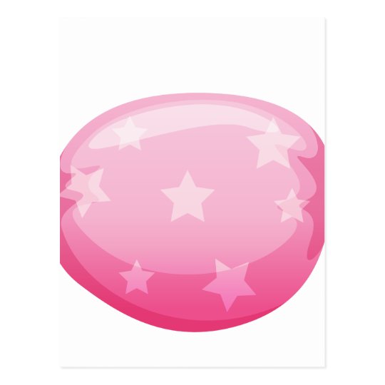 a pink candy postcard