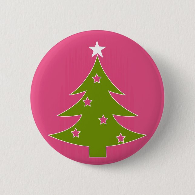 A Pink Christmas 6 Cm Round Badge (Front)