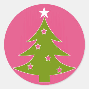A Pink Christmas Classic Round Sticker