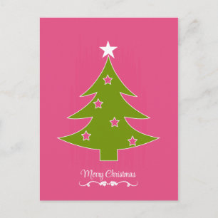 A Pink Christmas Holiday Postcard