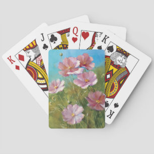 A Pink Floral Garden Playing Cards
