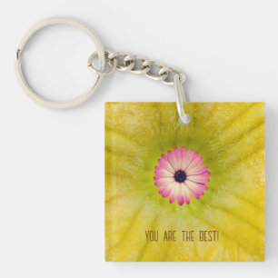 A pink flower key ring