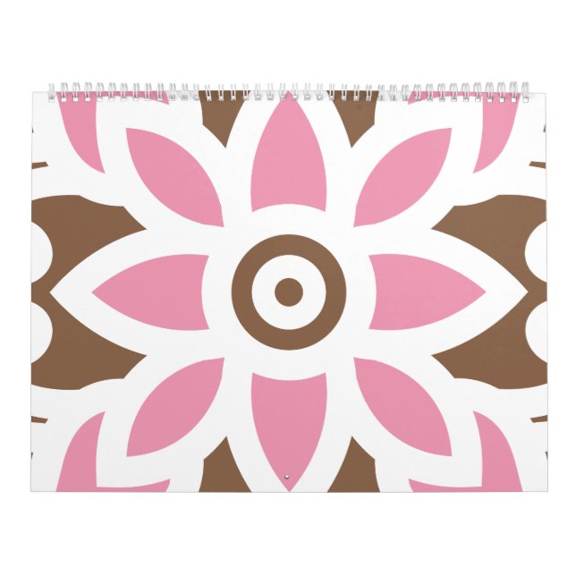 a pink flower on a brown background calendar (Cover)