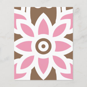 a pink flower on a brown background flyer