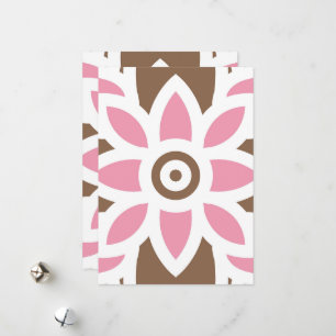 a pink flower on a brown background holiday card