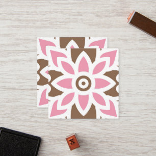 a pink flower on a brown background loyalty card