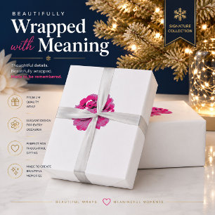 A pink flower with black spots on its petals, show wrapping paper