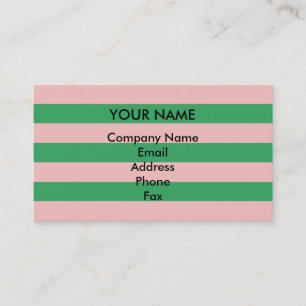 A Pink & Green Stripe   Any Size/Shape   Business Card