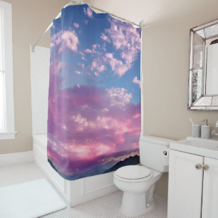 A Pink Luminous Sunrise Shower Curtain