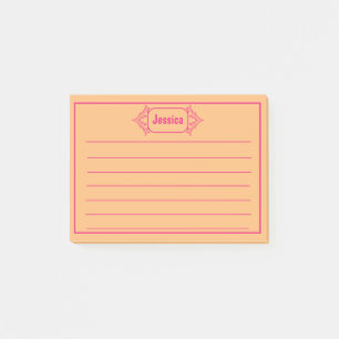 A Pink Ornate Patterned Title Graphic Post-it Notes