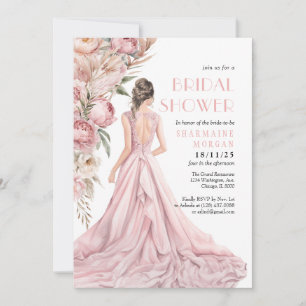 A Pink Peonies Dreamy Bridal Shower Invitation