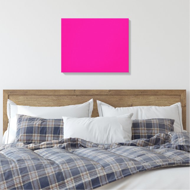 A pink square with a white border, creating a simp canvas print (Insitu(Bedroom))