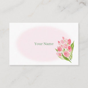 a pink tulip card painted with water color