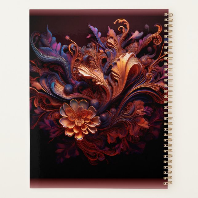 A Pinkish Coloured Space Flower Planner (Back)