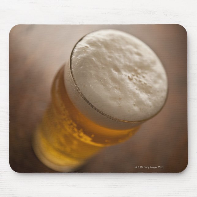 A pint of lager, back lir shallow focus rustic mouse mat (Front)