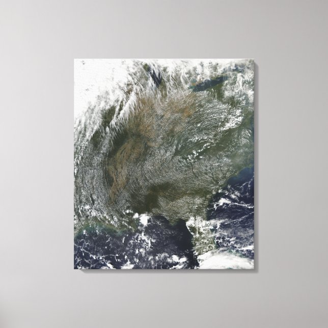 A pinwheel-like pattern of high pressure clouds canvas print (Front)