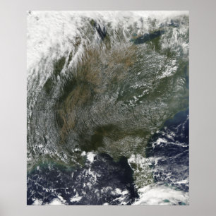 A pinwheel-like pattern of high pressure clouds poster