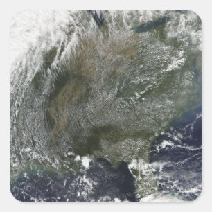A pinwheel-like pattern of high pressure clouds square sticker