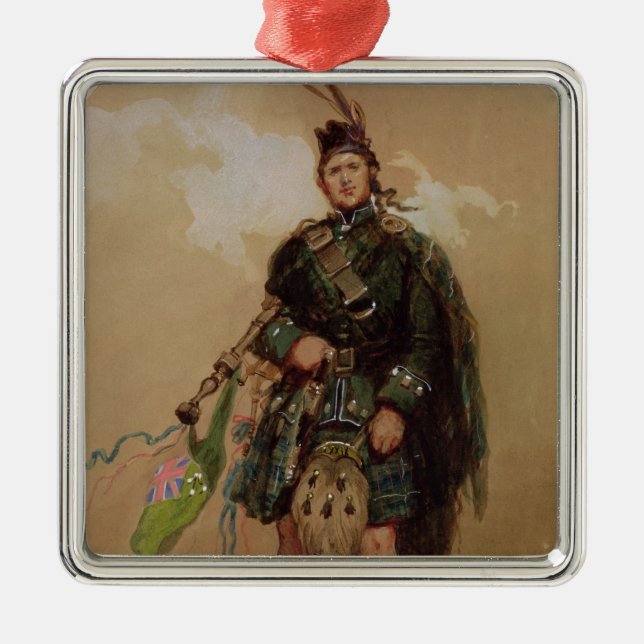 A Piper of the 79th Highlanders at Chobham Metal Tree Decoration (Front)