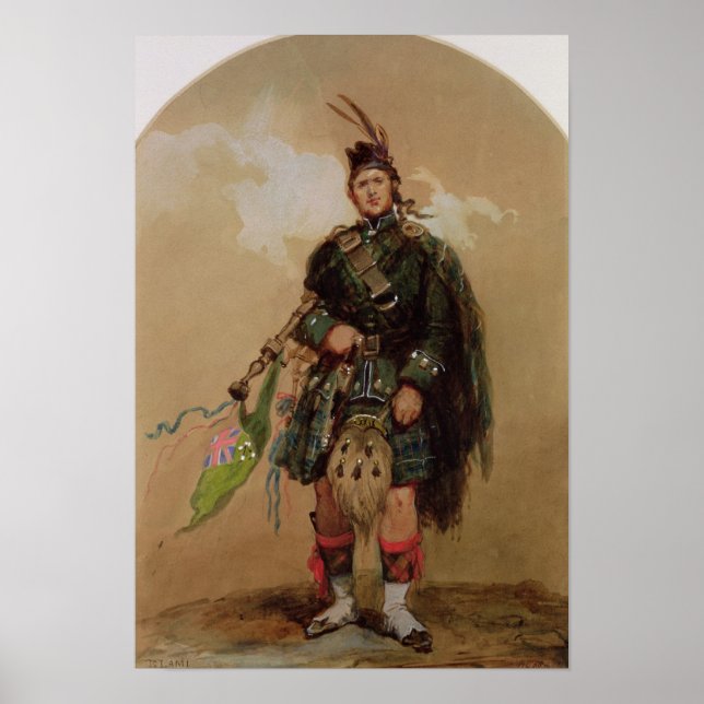 A Piper of the 79th Highlanders at Chobham Poster (Front)
